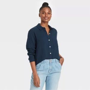 Universal Threads Long Sleeve Gauze Button Down Shirt